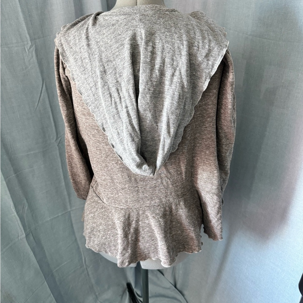 Women's Ruffled Gray Sweater - Picture 4 of 4